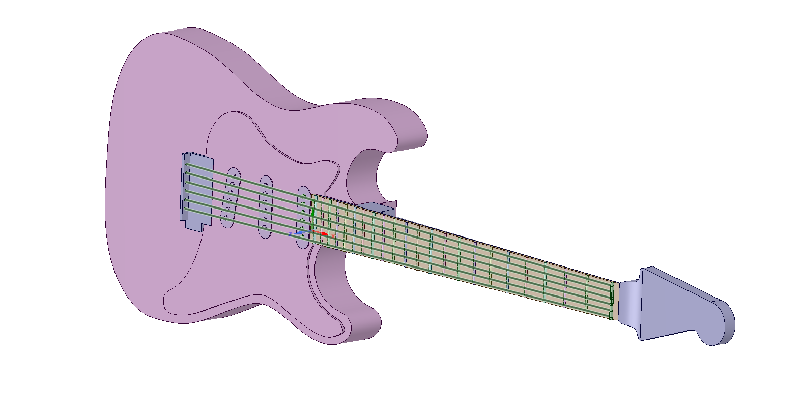 Simplified Guitar Model in ANSYS SpaceClaim